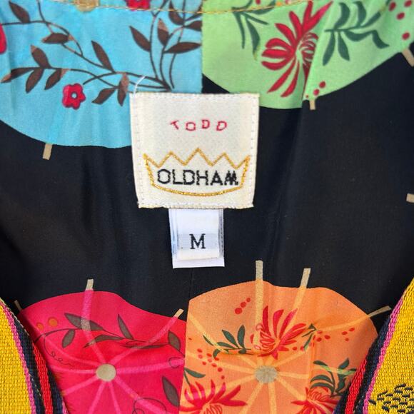 Vintage Todd Oldham Wool Striped Umbrella Cropped Vest 1990s Yellow Medium - Picture 3 of 9